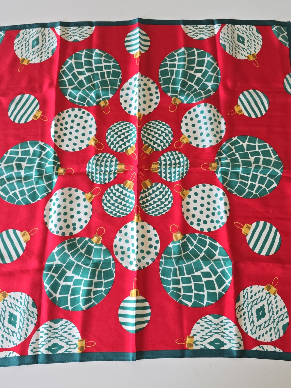 Echo 100% Silk Christmas Holiday Ornament Scarf